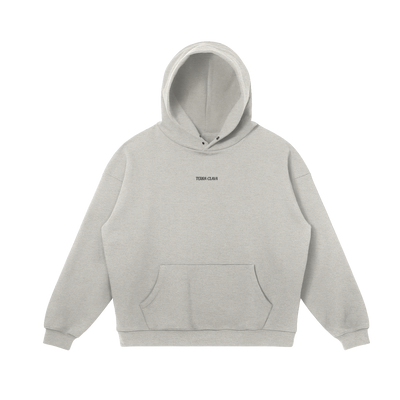Alma Snap Collar Hoodie - Heather Gray, front view