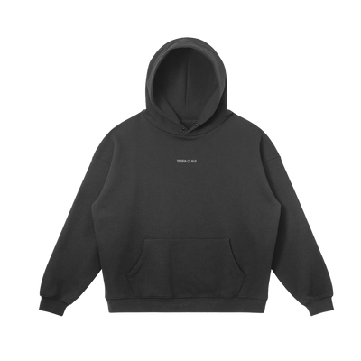 Alma Snap Collar Hoodie - Black, front view