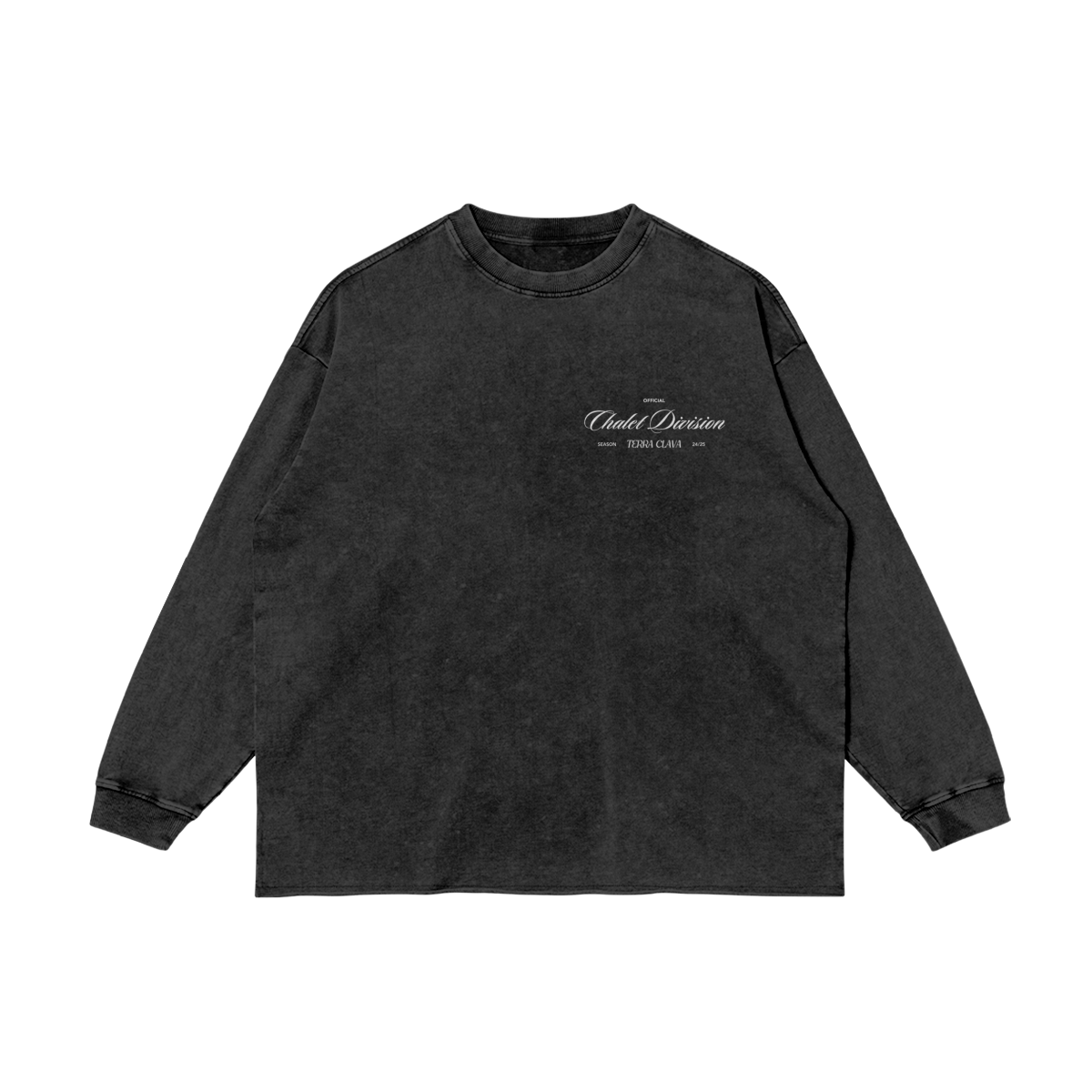 Aspen Vintage Raw Hem Long Sleeve Tee - Faded Black