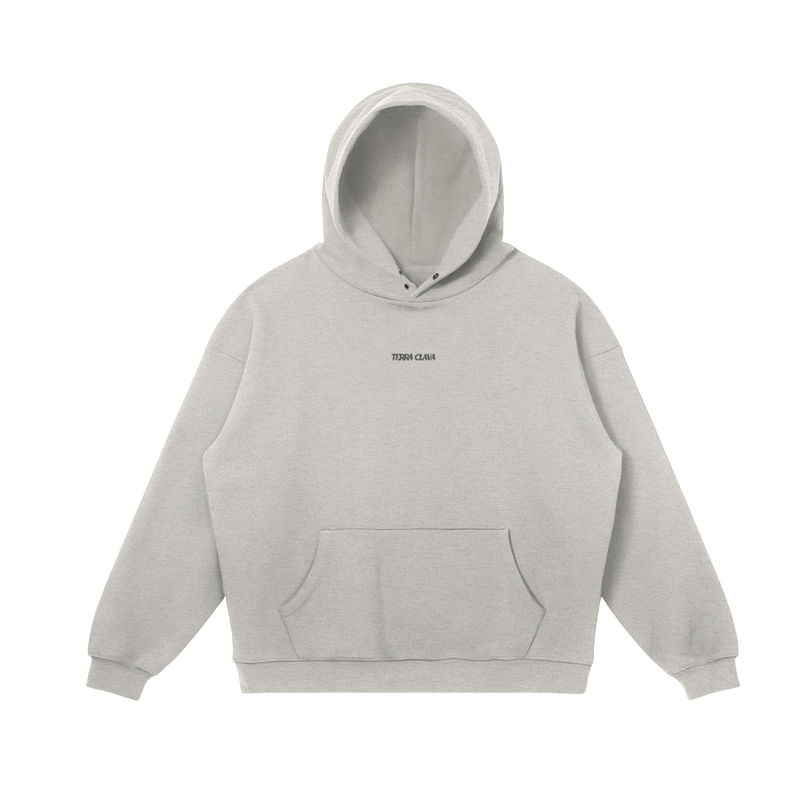 Alma Snap Collar Hoodie - Heather Gray, front view