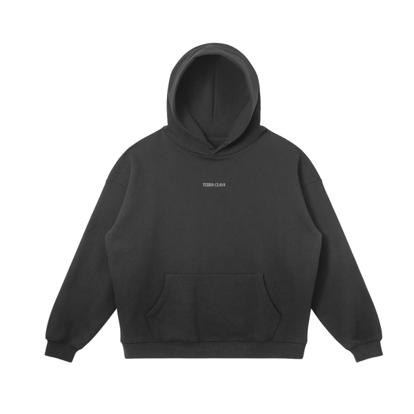 Alma Snap Collar Hoodie - Black, front view