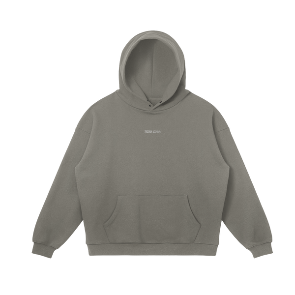Alma Snap Collar Hoodie - Charcoal Grey, front view