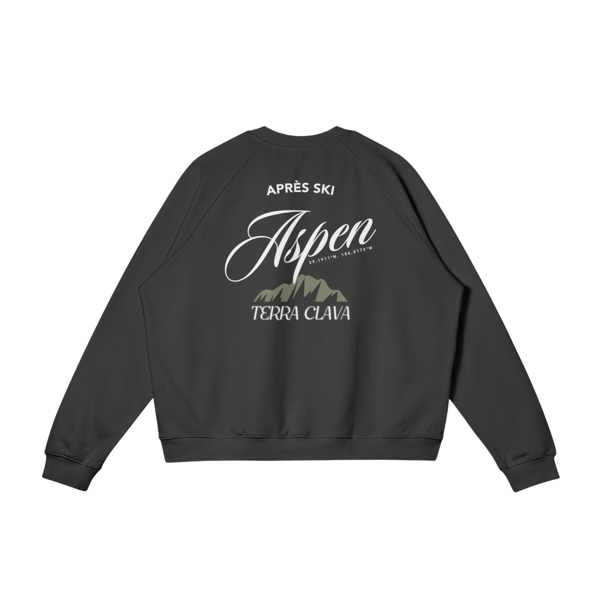 Aspen Heavyweight Fleece-Lined Crewneck - Black