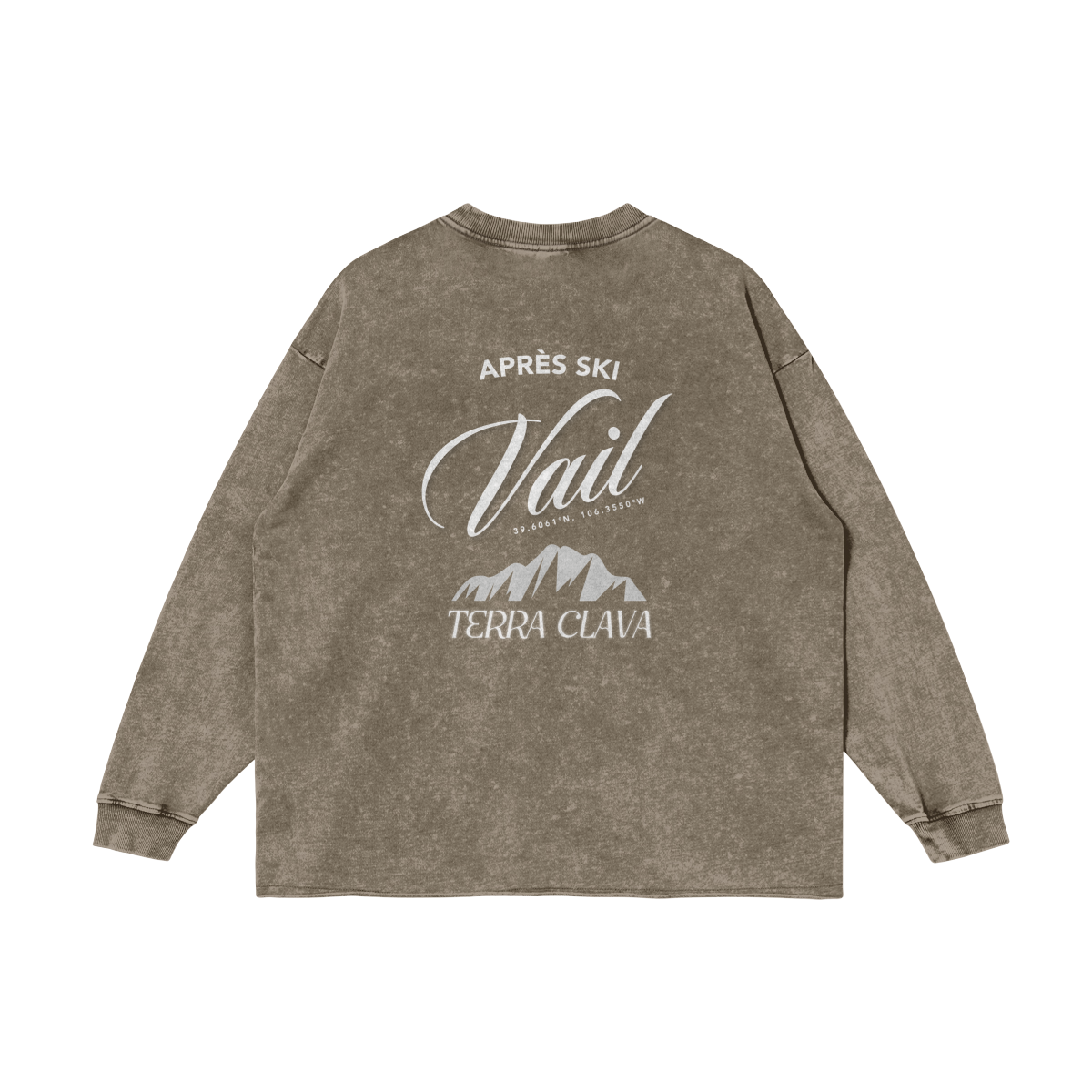 Vail Vintage Raw Hem Long Sleeve Tee - Pastel Brown